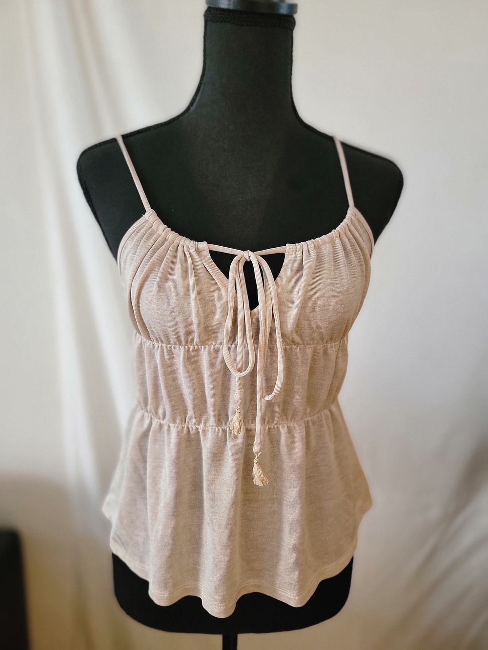 Victoria's Secret Cream Tie-Front Spaghetti Strap Camisole